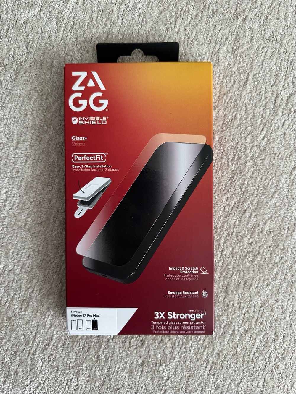 ZAGG InvisibleShield Glass+ Screen Protector for iPhone 17 Pro Max - Red